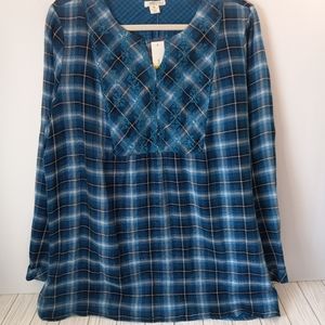 Westbound Turquoise Plaid Top